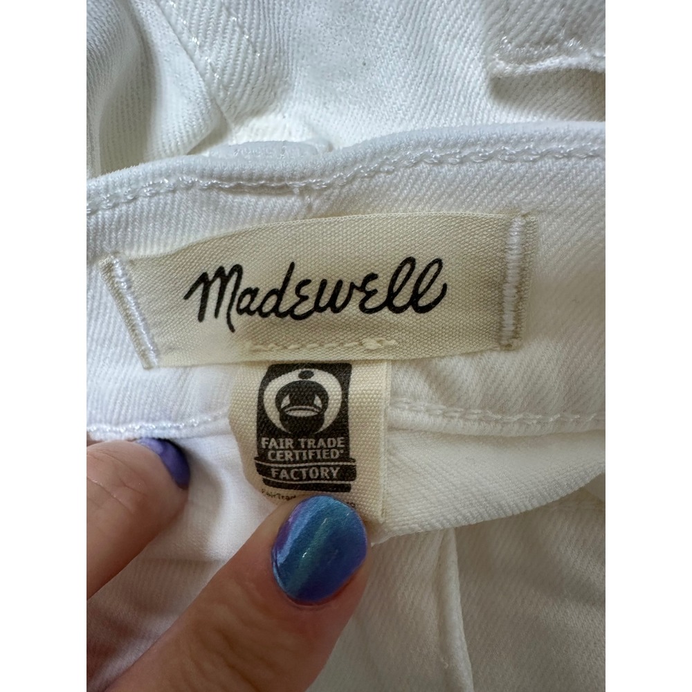 Madewell Perfect Vintage Wide Leg Jeans Size 30 Off White High Rise Patch Pocket - Picture 5 of 9